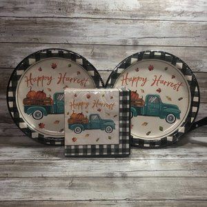 Fall Happy Harvest Disposable Plates and Napkins